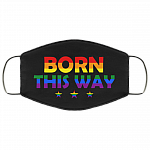 Born This Way LGBTQ Gift Washable Reusable Custom – Printed Cloth Face Mask Cover, White, Cloth Face Mask
