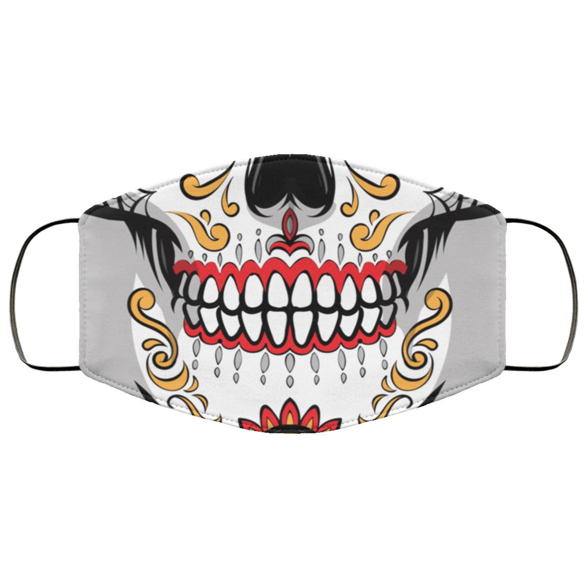 Sugar Skull Calavera BW Washable Reusable Custom – Printed Cloth Face Mask Cover, White, Cloth Face Mask Sugar Skull Calavera BW Washable Reusable Custom – Printed Cloth Face Mask Cover, White, Cloth Face Mask