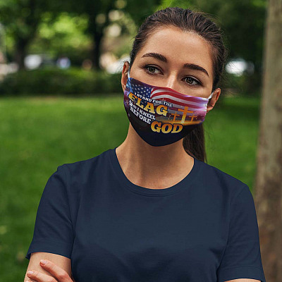Alternative view of I Stand For The Flag and I Kneel Before God Washable Reusable Custom – Printed Cloth Face Mask Cover