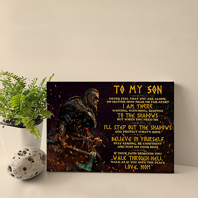 Alternative view of To My Son Never Feel That You Are Alone No Matter How Near Or Far Apart From Mom Framed Canvas Prints - Unframed Poster