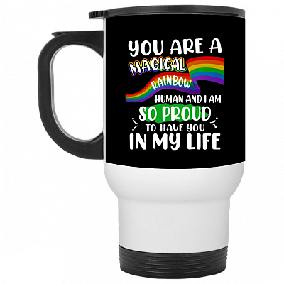14 oz. White Travel Mug