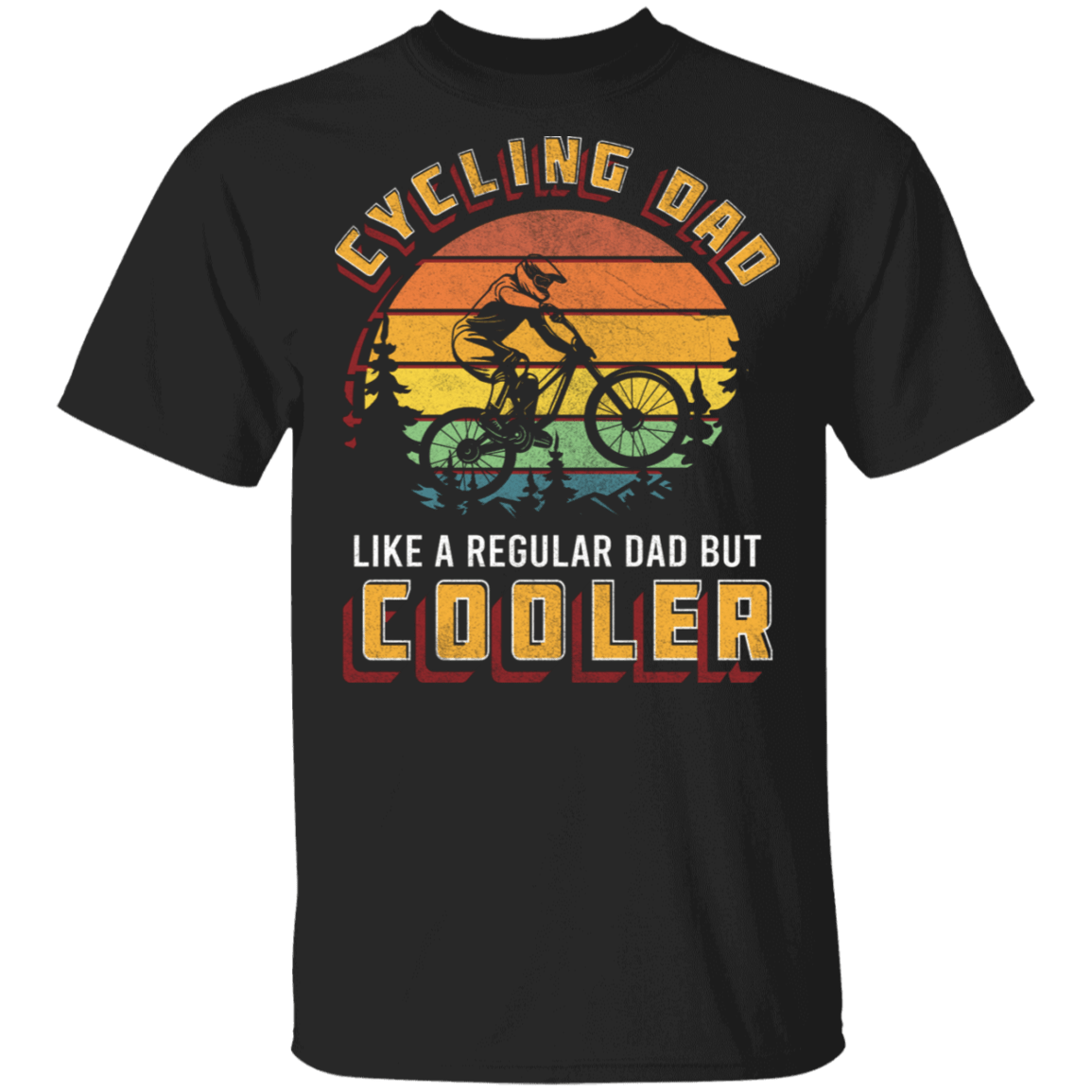 Vintage Cycling Dad Like A Regular Dad But Cooler Bike Rider Father's Day Gift T-shirt, Black, Unisex T-Shirt