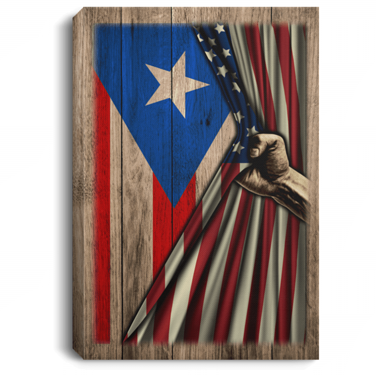 American Grown Puerto Rican Roots - Puerto Rico Framed Canvas - Unframed Poster, White, 0.75'' Framed Canvas