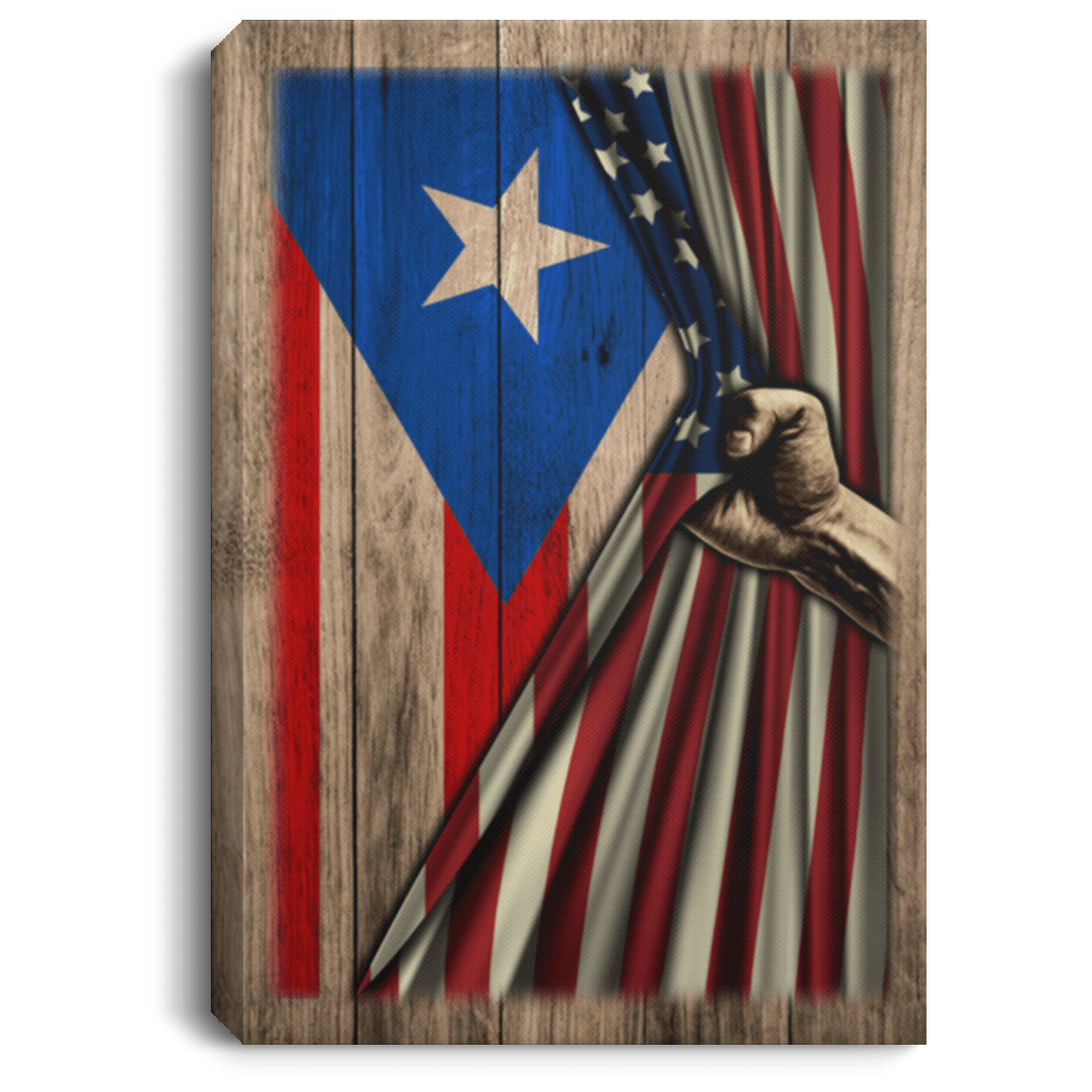 American Grown Puerto Rican Roots - Puerto Rico Framed Canvas - Unframed Poster, White, 0.75'' Framed Canvas