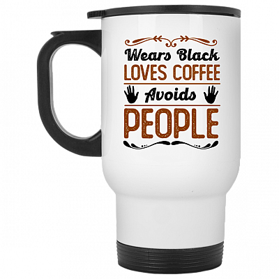 14 oz. White Travel Mug