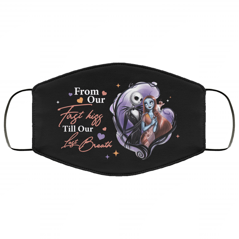 From Our First Kiss Till Our Last Breath Washable Reusable Custom – Printed Cloth Face Mask Cover, White, Cloth Face Mask
