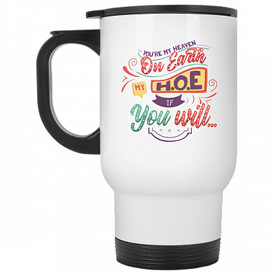 14 oz. White Travel Mug