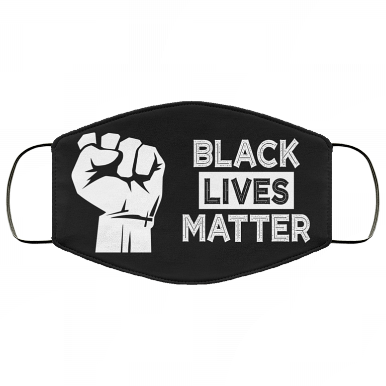 Black Lives Matter - Blm Anti Racism Face Mask Cover, White, Cloth Face Mask