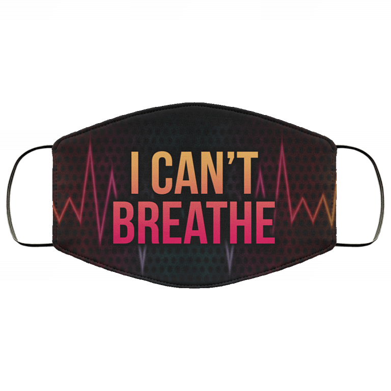 I Can't Breathe Black Lives Matter Face Mask, White, Cloth Face Mask