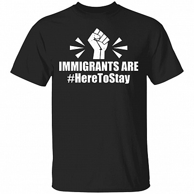 Immigrants Are Here To Stay T-Shirt, Black, Unisex T-Shirt