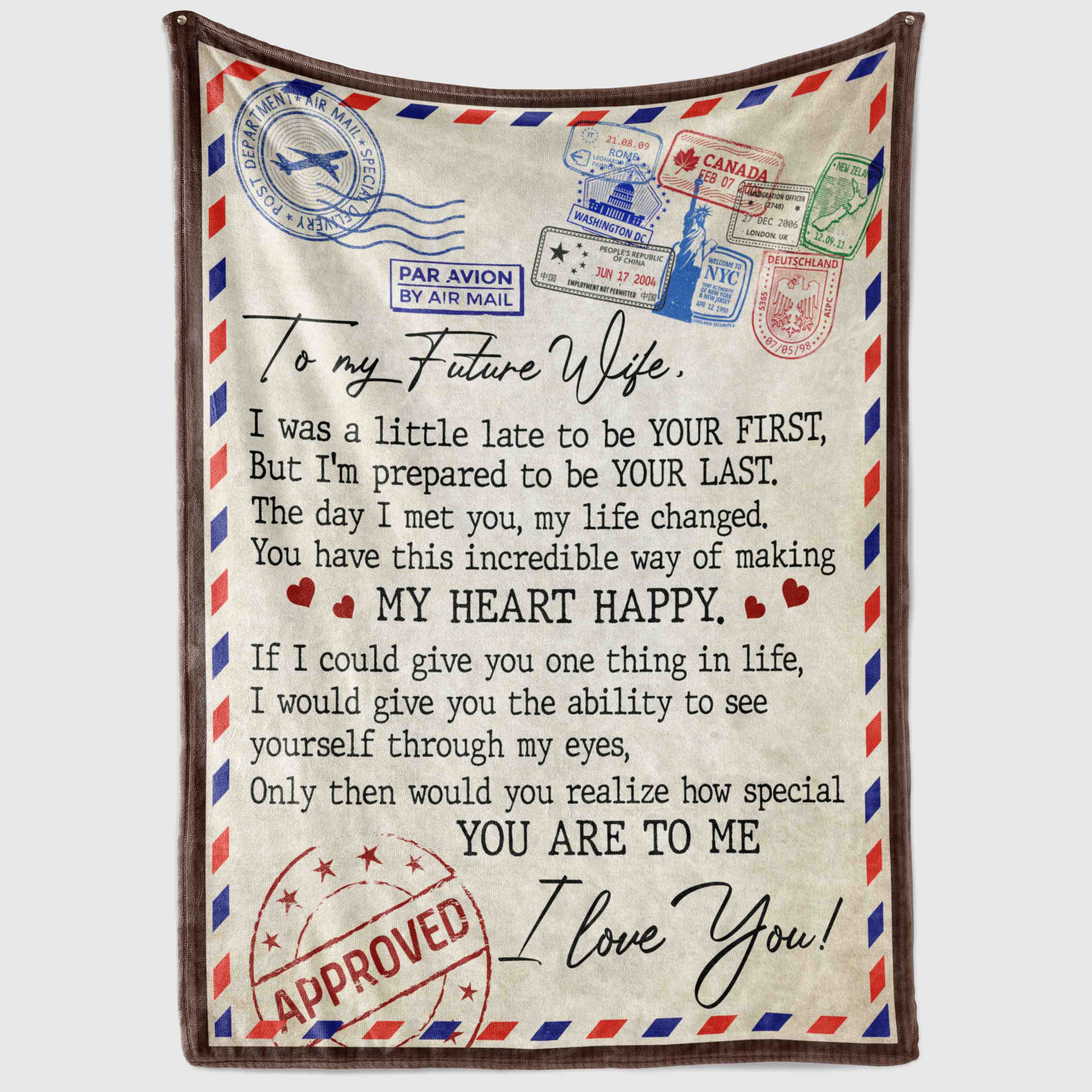 4VT. To My Future Wife Letter blanket mockup
