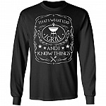 That's What I Do I Grill I Drink I Know Things Hoodie Sweatshirt - Funny BBQ Grilling Drinking Saying T-Shirt, Black, Long Sleeve