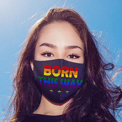 Alternative view of Born This Way LGBTQ Gift Washable Reusable Custom – Printed Cloth Face Mask Cover