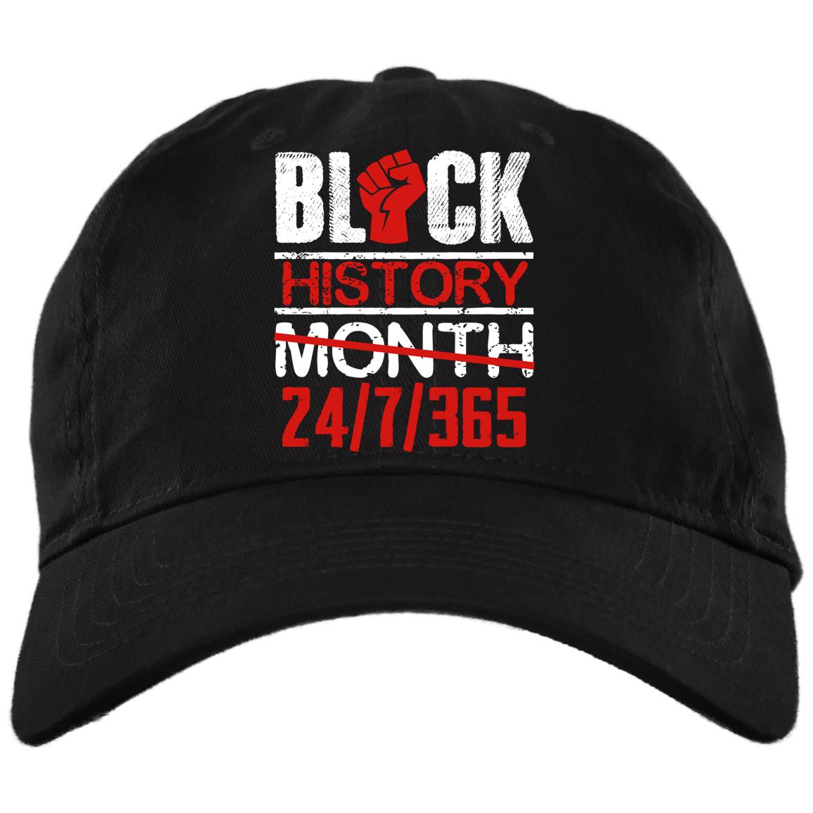 Black History Month 27-7-365 African American Pride Gift Twill Cap - High-Profile Snapback Hat, Black, Brushed Twill Dad Cap Black History Month 27-7-365 African American Pride Gift Twill Cap - High-Profile Snapback Hat, Black, Brushed Twill Dad Cap
