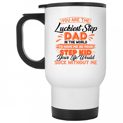 14 oz. White Travel Mug