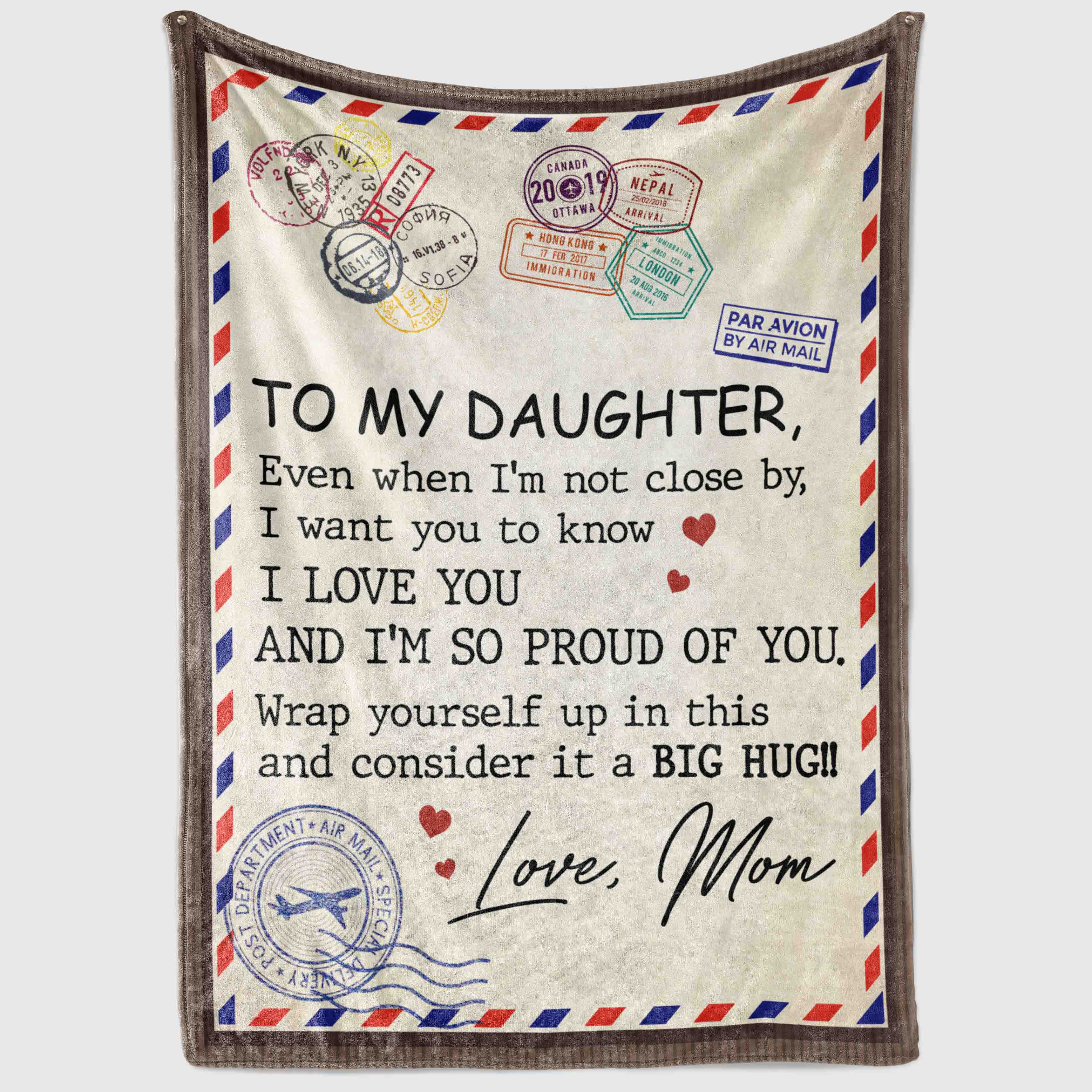 3VT. To My Daughter Not Close By blanket mockup