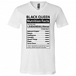Black Queen Nutrition Facts T-Shirt - V-Neck Tee, White, V-Neck T-Shirt