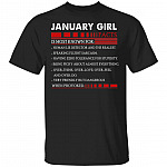 January Girl Facts T- Shirt - Funny January Girl Birthday Gift, Black, Unisex T-Shirt