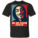 We Are Legion Expect Us Anonymous T-Shirt - Guy Fawkes Mask Shirt - Programmer Hacker Coding Shirt, Black, Unisex T-Shirt