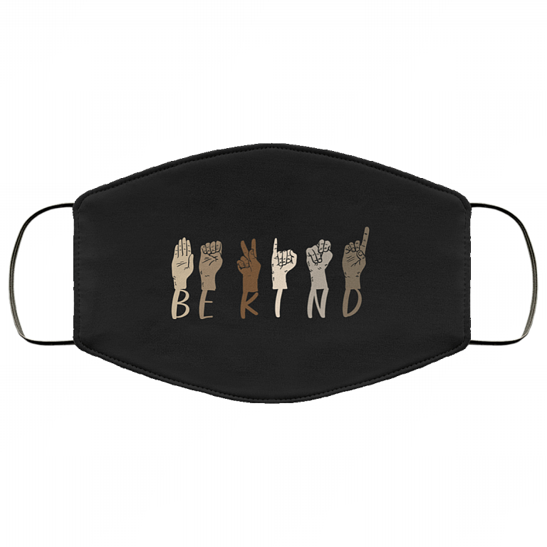 Be Kind Black Lives Matter Washable Reusable Custom – Printed Cloth Face Mask Cover, Black, Cloth Face Mask