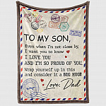 3VT. To My Son Not Close By Dad blanket mockup
