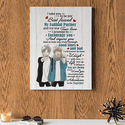 Alternative view of I Take You to Be My Best Friend My Faithful Partner - Boy Best Friend Gallery Wrapped Framed Canvas Prints