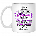 Personalized I Think I Will Keep You - How to Use Your Penis Ceramic Coffee Mug - Beer Stein - Water Bottle, White, 11 oz. White Mug