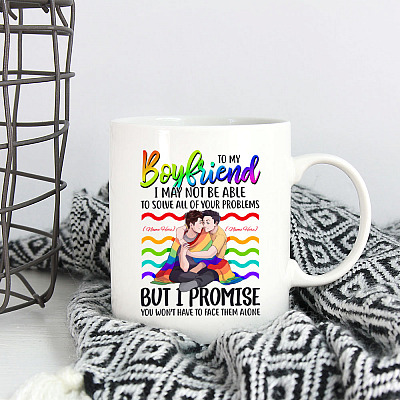 Personalized to My Boyfriend I May Not Be Able to Solve LGBT Ceramic Coffee Mug - Beer Stein - Water Bottle