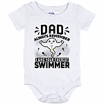 Dad Always Remember I Was Your Fastest Swimmer Champion Baby Onesie - Baby Infant Bodysuit, White, Baby Onesie - 12 Month