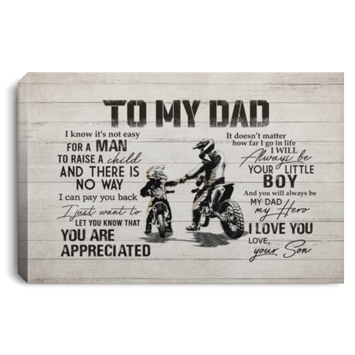 From Son To My Dad It's Not Easy To Raise A Child Dirt Bike Canvas Poster - Father's Day Dirt Bike Wall Art, White, 0.75'' Framed Canvas From Son To My Dad It's Not Easy To Raise A Child Dirt Bike Canvas Poster - Father's Day Dirt Bike Wall Art, White, 0.75'' Framed Canvas