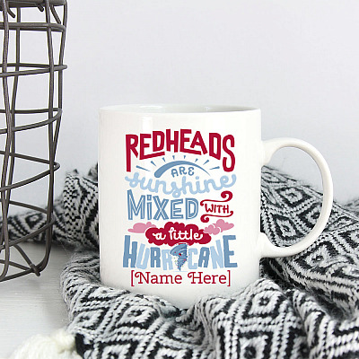 Alternative view of Personalized Redheads Are Sunshine Mixed with a Little Hurricane Coffee Mug - Water Bottle - Color Changing Mug