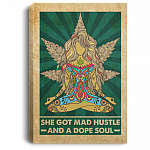 She Got Mad Hustle And A Dope Soul Framed Canvas Print - Unframed Poster, White, 0.75'' Framed Canvas