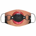 Funny Erotic Fetish Ball Gag Washable Reusable Custom – Printed Cloth Face Mask Cover - Sexy Face Mask, White, Cloth Face Mask