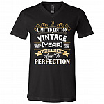 Personalized Vintage Limited Edition A Legend Was Born Aged To Perfection T-Shirt - V-Neck Shirt, Black, V-Neck T-Shirt
