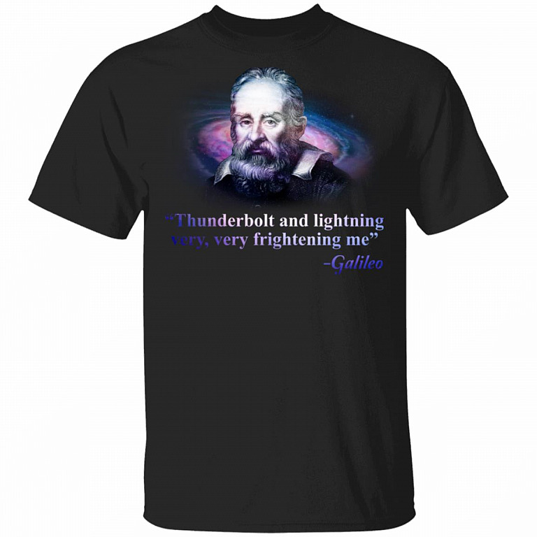 Thunderbolt and Lightning Galileo Color Version Shirt, Black, Unisex T-Shirt