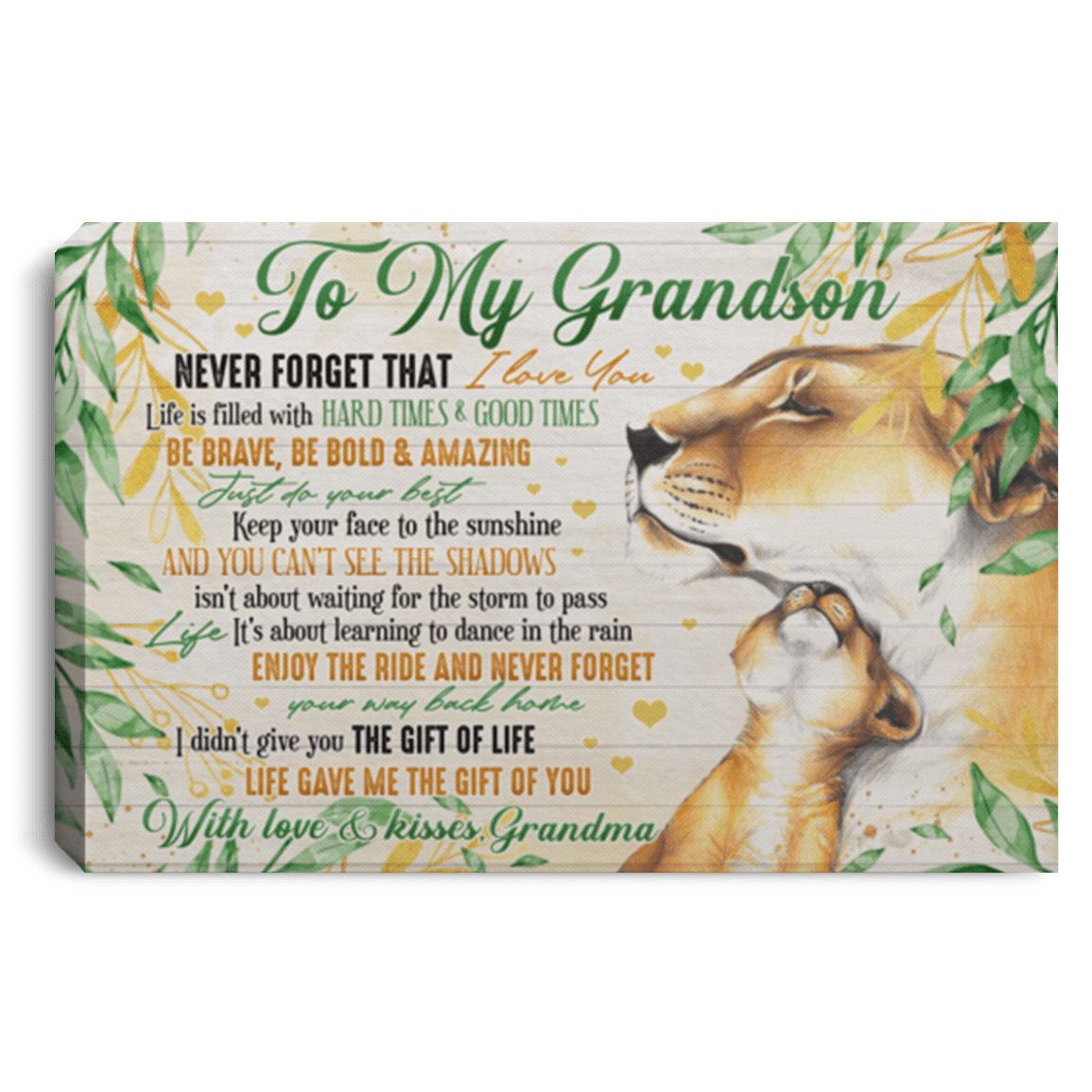 Grandma To Grandson Never Forget That I Love You Life Filled With Hard Times Framed Canvas Prints - Unframed Poster, White, 0.75'' Framed Canvas Grandma To Grandson Never Forget That I Love You Life Filled With Hard Times Framed Canvas Prints - Unframed Poster, White, 0.75'' Framed Canvas