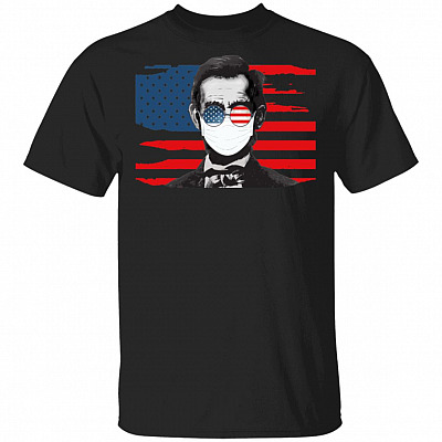 Quarantine Like It's 2020 4th of July T-shirt - Abraham Lincoln Shirt, Black, Unisex T-Shirt