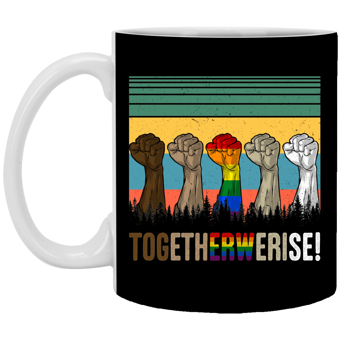 Togetherwerise - Together We Rise - Black Lives Matter Ceramic Coffee Mug - Beer Stein - Water Bottle, Black, 11 oz. White Mug Togetherwerise - Together We Rise - Black Lives Matter Ceramic Coffee Mug - Beer Stein - Water Bottle, Black, 11 oz. White Mug