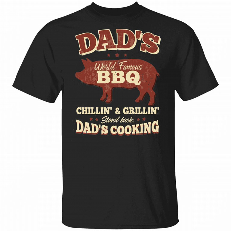 Vintage Dad's BBQ Cooking Stand Back For Grill Lover T-shirt, Black, Unisex T-Shirt