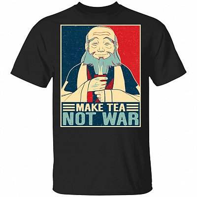 Make Tea Not War T-Shirt - Funny Anime Shirt, Black, Unisex T-Shirt
