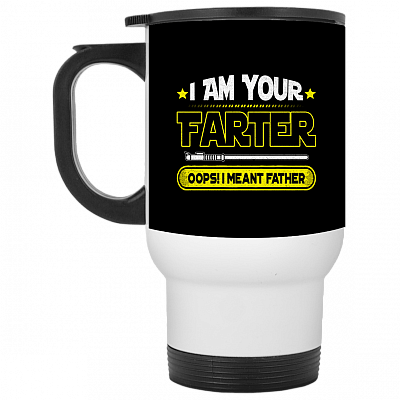 14 oz. White Travel Mug