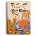 Just Want A Hammock And Campfire - Camping Wrapped Framed Canvas Prints - Unframed Poster - Home Decor, White, 0.75'' Framed Canvas