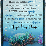 I Hope You Still Feel Small When You Stand Beside The Ocean Hope You Dance Fleece - Premium Sherpa Blanket, White, Cozy Plush Fleece Blanket - 50x60