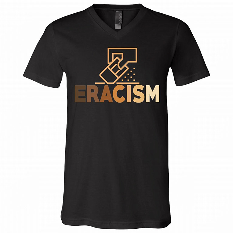 Eracism Radical Justice T-Shirt V-Neck, Black, V-Neck T-Shirt