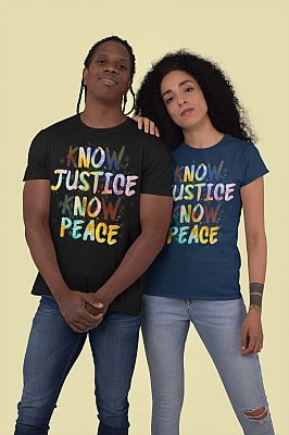 Alternative view of Know Justice Know Peace T-Shirt - V-Neck Shirt