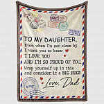 3VT. To My Daughter Not Close By Dad blanket mockup