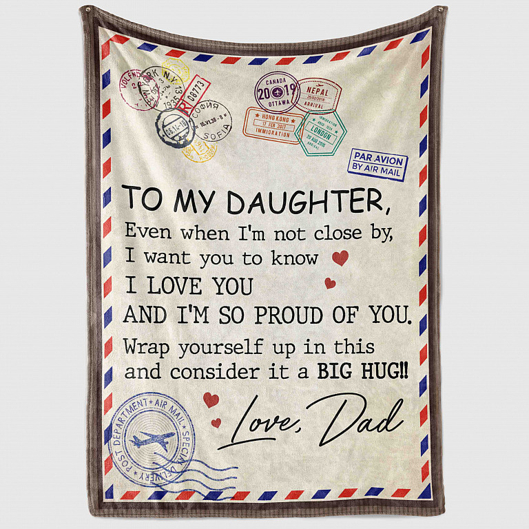 3VT. To My Daughter Not Close By Dad blanket mockup