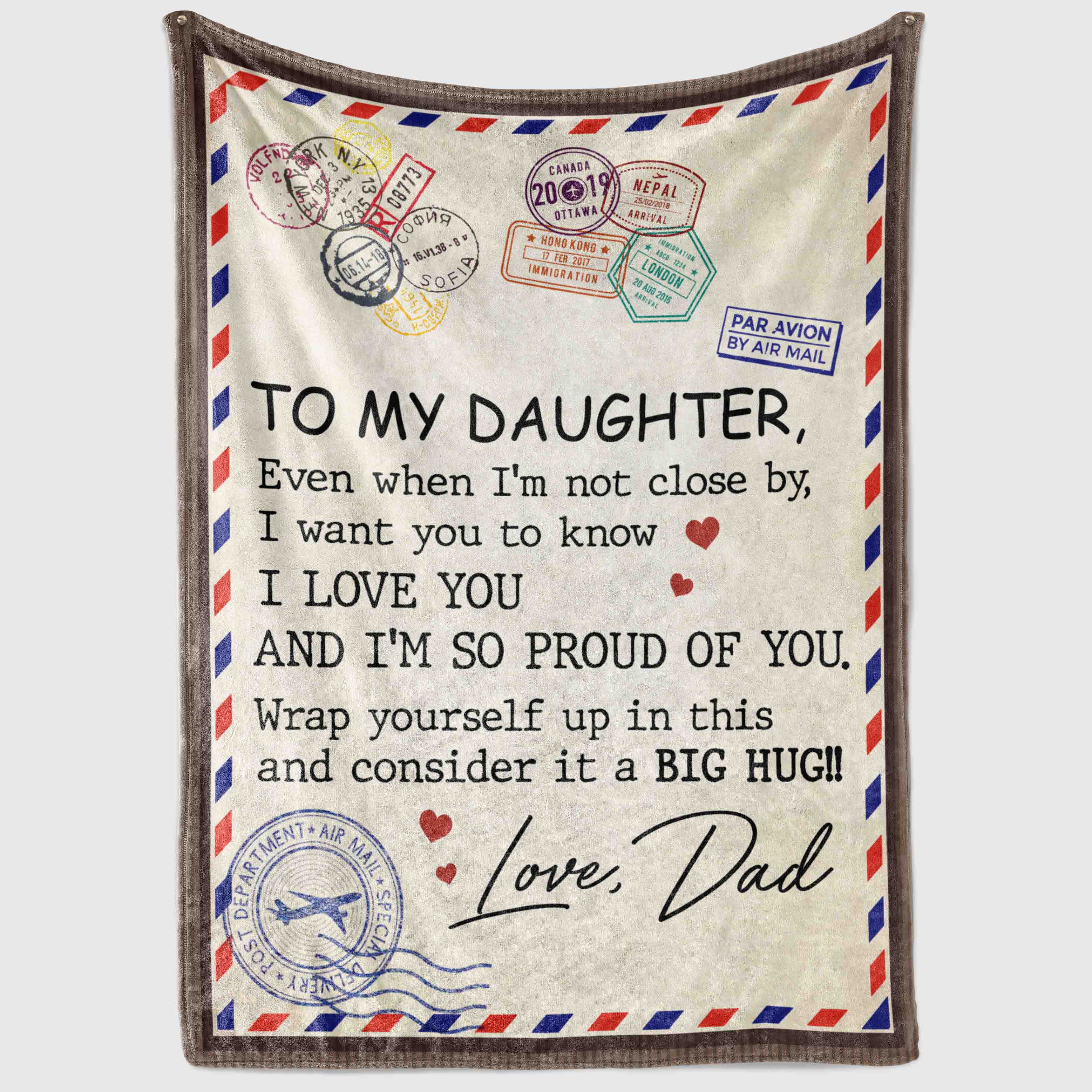 3VT. To My Daughter Not Close By Dad blanket mockup 3VT. To My Daughter Not Close By Dad blanket mockup