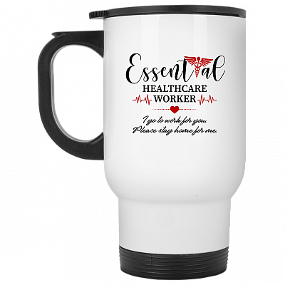 14 oz. White Travel Mug