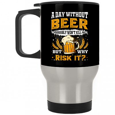 14 oz. Silver Travel Mug